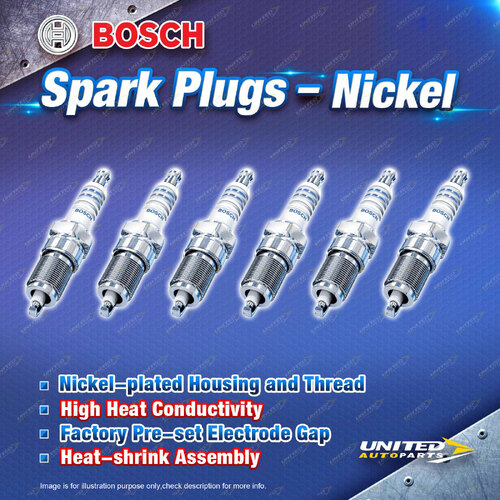 6 x Bosch Nickel Spark Plugs for BMW 3.0Si E3 320.6 E2 E30 323i E21 525 E12