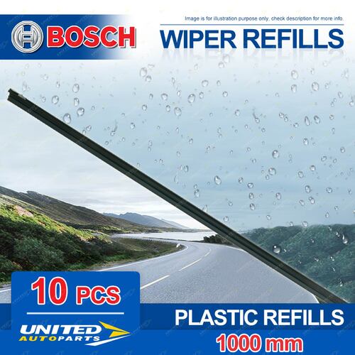 Bosch 40" Plastic 8mm & 9mm Wiper Blade Refills 1000mm - Pack of 10