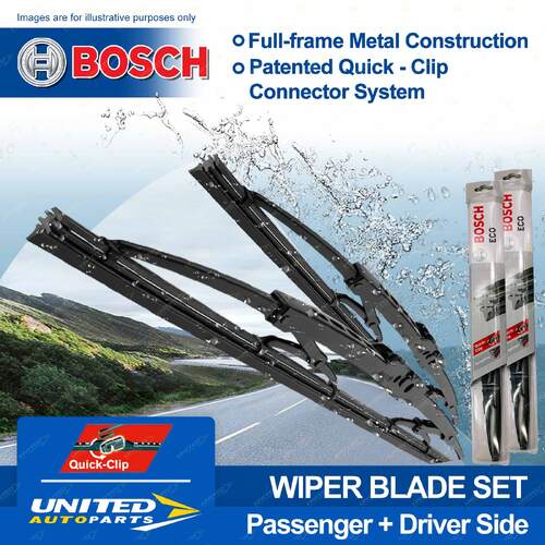 Bosch Front Pair Wiper Blades for Toyota Cressida Crown MS Hiace RH LH 50 YH 73