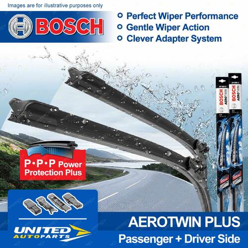 Bosch Front Pair Aerotwin Plus Wiper Blades for Alfa Romeo 147 GTA GT 2001-2012