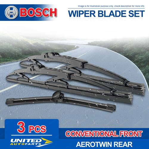 Bosch Wiper Blade Set for Volkswagen California Caravelle T5 7E 7H MGT