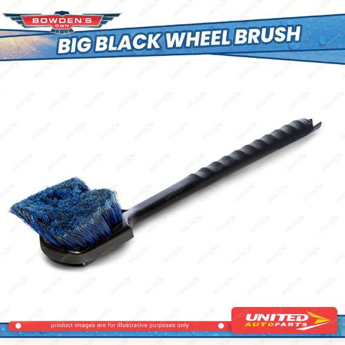 Bowden's Own Big Black Long Handle Wheel Brush Solid Plastic Construction