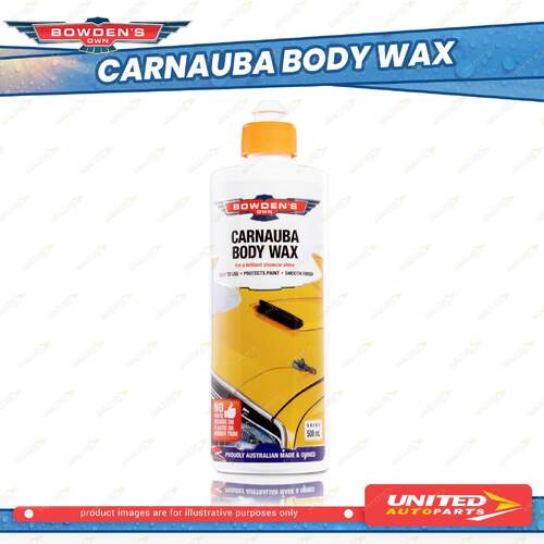 Bowden's Own Carnauba Body Wax 500ml - No Abrasives or Harsh Cleaners