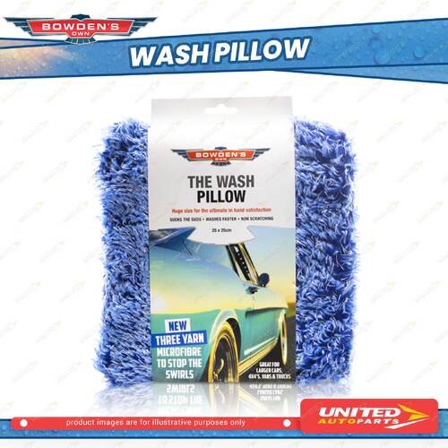 1 x Bowden's Own Wash Pillow 25 x 25cm - Use New 3 Yarn Microfibre