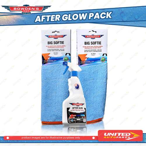 Bowden's Own After Glow Pack include a Drying Aid and two Big Softie Cloths