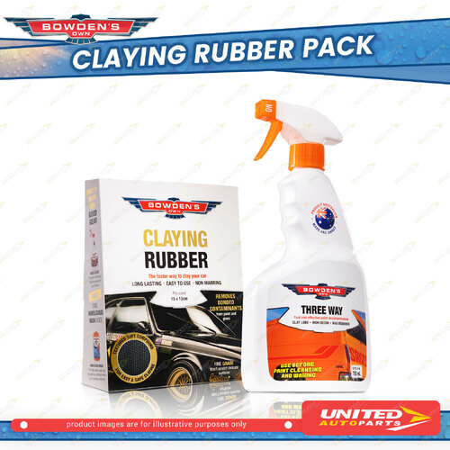 1 x Bowden's Own Claying Rubber Pack - Claying Rubber and Three Way Cleaner