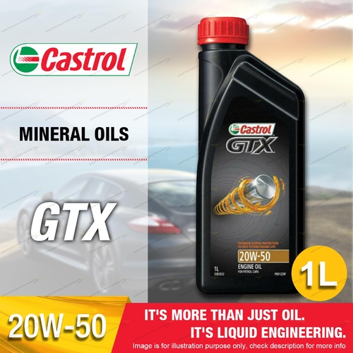 Castrol GTX 20W50 Engine Oil 1L for Ford Fairlane Falcon Fairmont LTD DA EB - EL