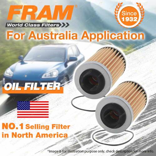 2 x Fram Oil Filters for SAAB 9-3 2.8T 184kW V6 9-3 II YS3F B284L Refer R2605P