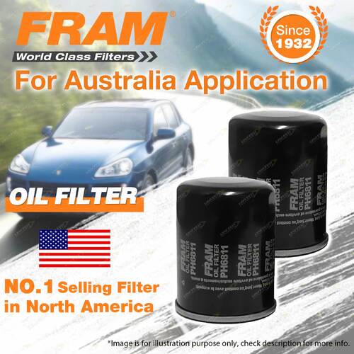 2 x Fram Oil Filters for Asia Rocsta PD1 4WD 4 2.2 Diesel JD-R2 01/1993-2000