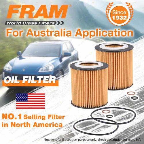 2 x Fram Oil Filters for BMW 523i E60 E61 F10 F11 F18 2.5L Petrol Refer R2673P