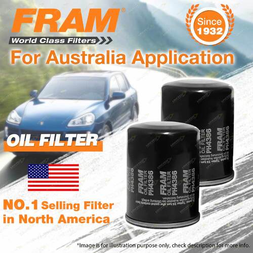 2 x Fram Oil Filters for Toyota CALDINA AZT241 AZT246 ST215 ST246 Refer Z432