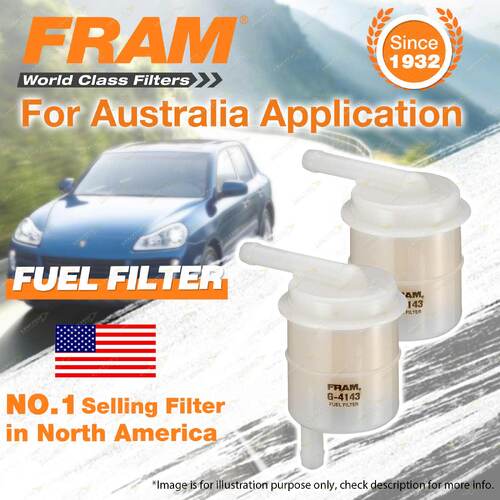 2 x Fram Fuel Filters for Holden Gemini TC TD TE TX 4 1.6 Petrol G161Z Refer Z92