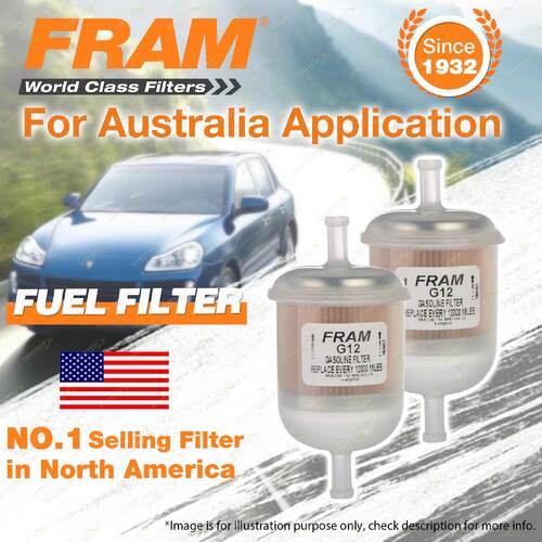 2 x Fram Fuel Filters for Toyota Corolla KE55 KE70 Petrol 4KC 09/69-76 Refer Z14