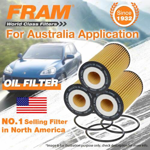 3 x Fram Oil Filters for Holden CRUZE JG JH MALIBU GA TRAX TJ 4Cyl Refer R2694P