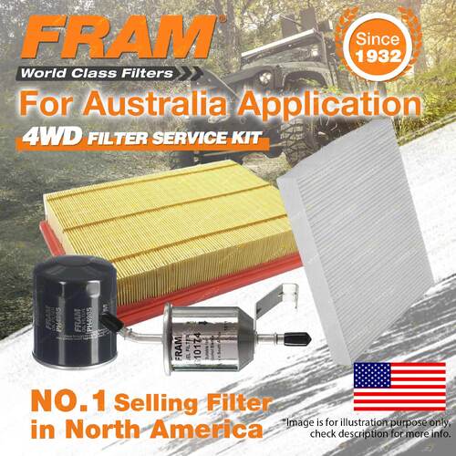 Fram 4WD Filter Service Kit for Toyota Hilux TGN121 2.7L 4Cyl 2015-On Ref RSK38C