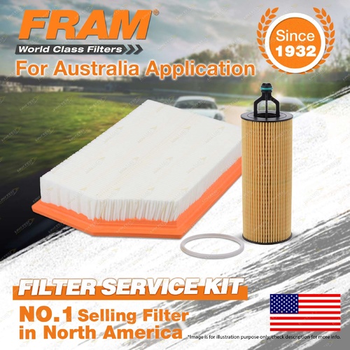 Fram Oil Air Filter Kit for Jeep Cherokee KL V6 3.2L Petrol SW 06/2014-On