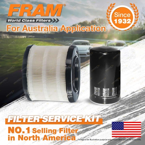 Fram Oil Air Filter Kit for Holden Jackaroo UBS73 4cyl 3L 4JX1-T 02/1998-09/2004