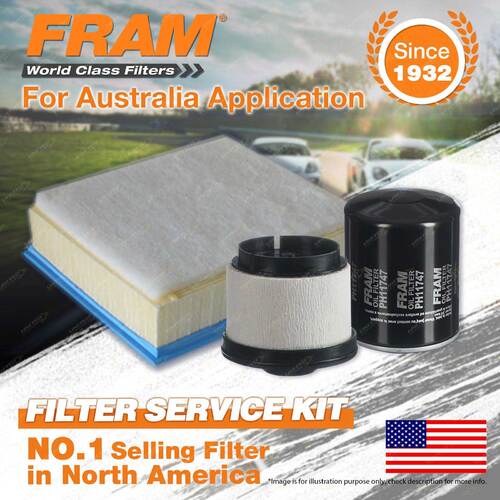 Fram Oil Air Fuel Filter Service Kit for Isuzu Mu-X D-Max TF 2012-On