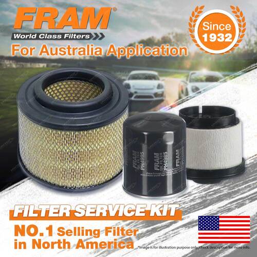 Fram Oil Air Fuel Filter Service Kit for Toyota Hilux KUN16 KUN26 04/2005-On