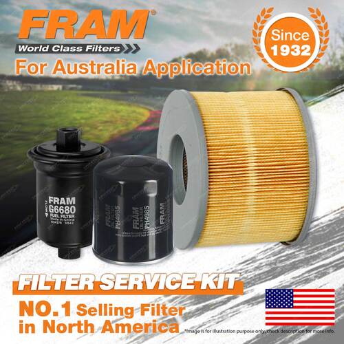 Fram Oil Air Fuel Filter Service Kit for Toyota Landcruiser Prado VZJ95R 96-2003