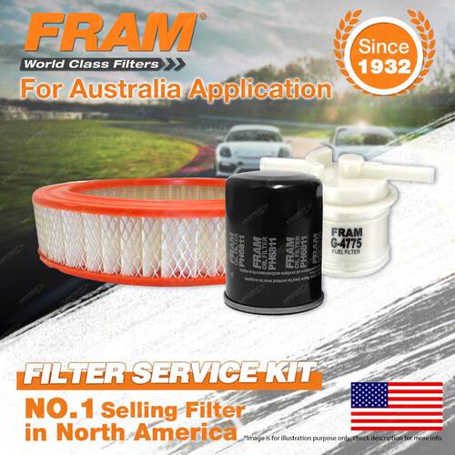 Fram Oil Air Fuel Filter Service Kit for Ford Courier PC 4WD 4cyl 2.6L Petrol