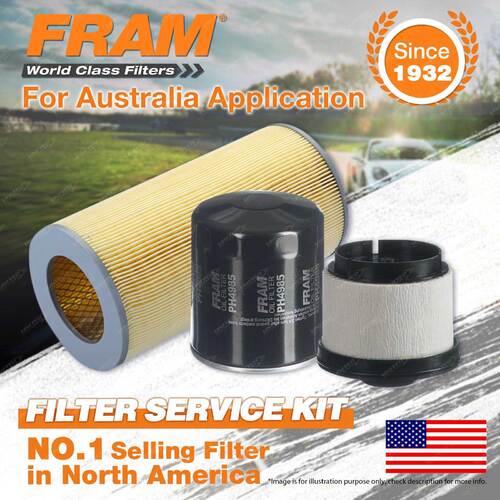 Fram Oil Air Fuel Filter Service Kit for Toyota Hiace KDH200R KDH205 220R 222R