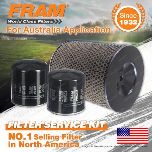 Fram Oil Air Fuel Filter Service Kit for Holden Shuttle WFR51 03/1982-1986