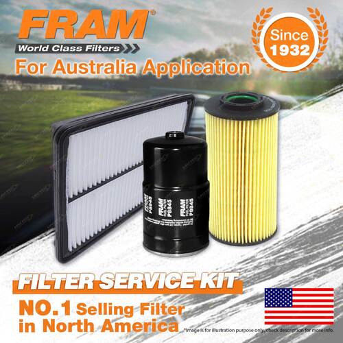 Fram Oil Air Fuel Filter Service Kit for Hyundai Santa Fe DM D4HB 09/2012-On