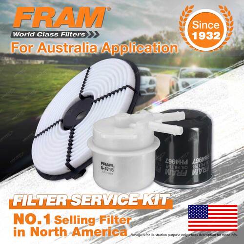 Fram Oil Air Fuel Filter Service Kit for Toyota Corolla AE95R 09/1990-1994