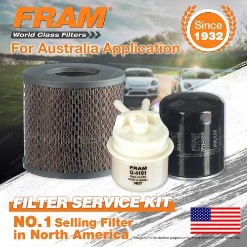 Fram Oil Air Fuel Filter Service Kit for Toyota Hilux RN85 01/1993-1997