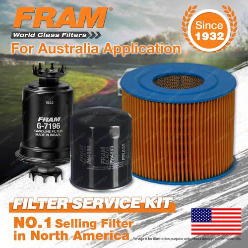 Fram Oil Air Fuel Filter Service Kit for Toyota Landcruiser Prado RZJ95R 96-2002