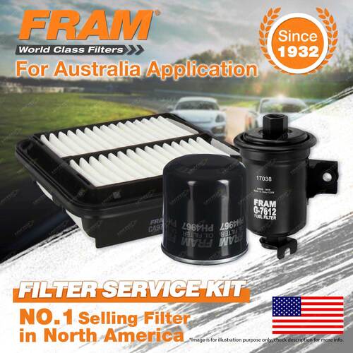 Fram Oil Air Fuel Filter Service Kit for Toyota Starlet EP91 04/1996-10/1999