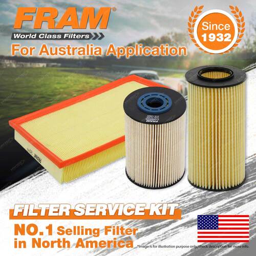 Fram Oil Air Fuel Filter Service Kit for Volvo S80 AS71 D5 01/2007-On