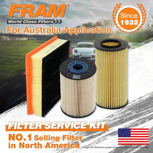 Fram Oil Air Fuel Filter Service Kit for Volvo V50 MW77 D5 03/2007-10/2009