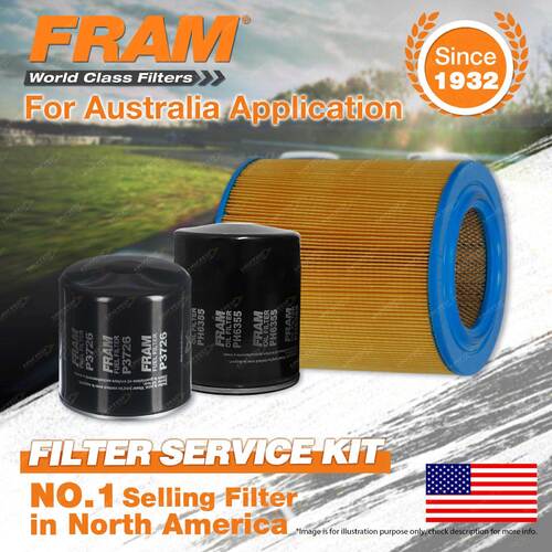 Fram Oil Air Fuel Filter Service Kit for Mazda B2500 Bravo UFY0W 4cyl 2.5 Diesel