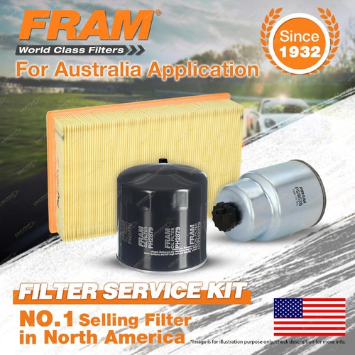 Fram Oil Air Fuel Filter Service Kit for Nissan Navara D40 11/2005-06/2006