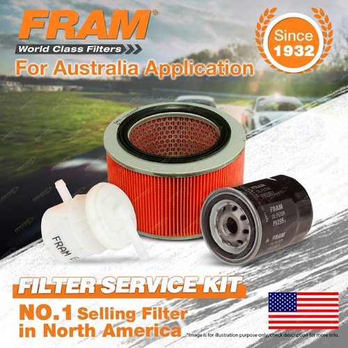 Fram Oil Air Fuel Filter Service Kit for Holden Drover QB 4cyl 1.3L Petrol