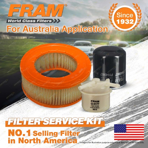 Fram Oil Air Fuel Filter Service Kit for Toyota Townace KR42R SBV 01/1997-1998