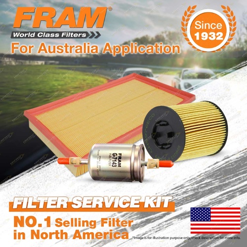 Fram Oil Air Fuel Filter Service Kit for Holden Vectra JS JSII X25XE