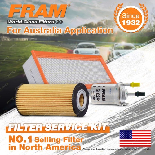 Fram Oil Air Fuel Filter Service Kit for Volkswagen Jetta 1B 155TSi 02/2015-On