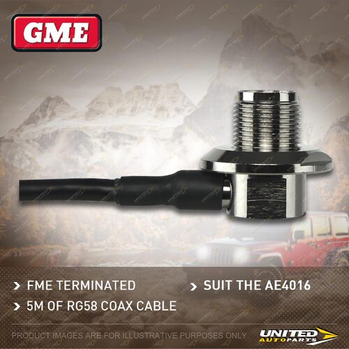 GME PL-SS259 Right Angle Antenna Base - 5M RG58 Coax With FME Terminated