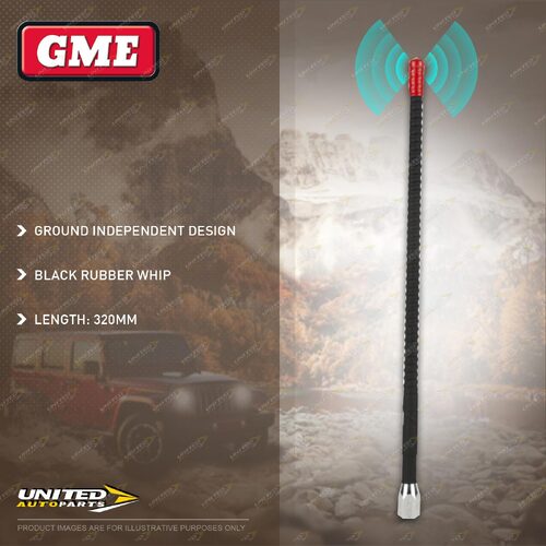 GME 320mm Rubber 27MHZ Antenna - Black Rubber Whip 4WD Offroad Boad AE-SS2001