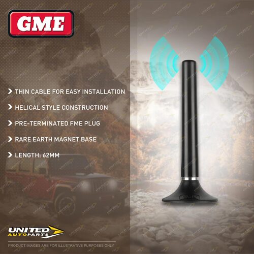 GME 62mm Magnetic Antenna Base With Lead & Plug with Pre-terminated FME Plug