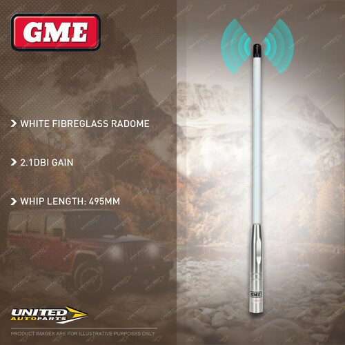 GME 495mm 2.1DBI Gain White Antenna Whip Suit AS-SS001 580mm UHF CB Antenna