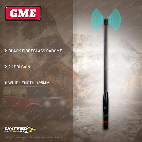 GME 495mm 2.1DBI Gain Black Antenna Whip Suit AS-SS001B 580mm UHF CB Antenna