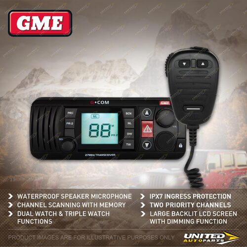 GME Black 27MHZ Fixed Mount Versatile Radio Transceiver - Marine & Citizen Band