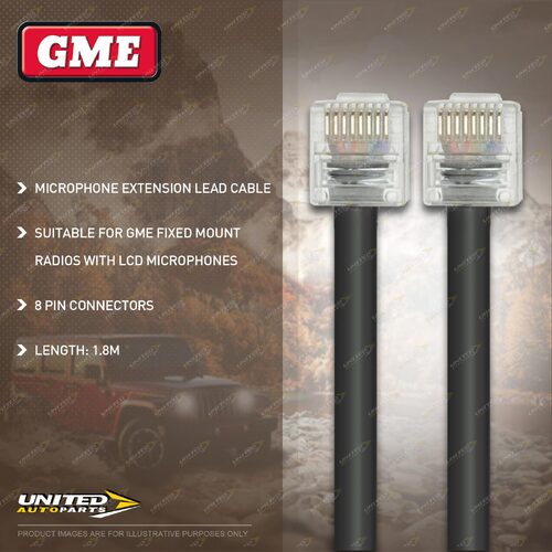 GME 8 Pin Microphone Extension Lead Suit AD-SS008/XRS-RJ Pass-Through Adaptors