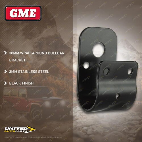 GME 38mm Black Stainless Steel Wrap-Around Bullbar Bracket MB-SS101B