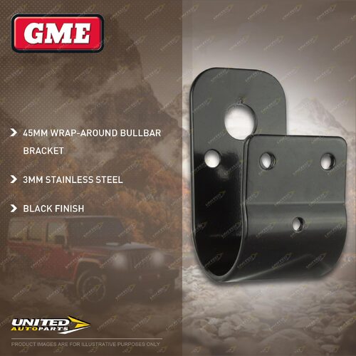 GME 45mm Black Stainless Steel Wrap-Around Bullbar Bracket MB-SS102B