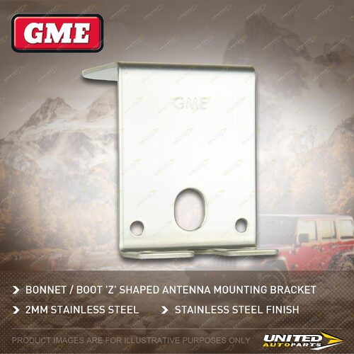 GME 1.5Mm Stainless Steel Bonnet / Boot "Z" Antenna Mounting Bracket MB-SS407SS